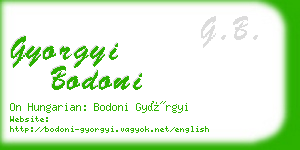 gyorgyi bodoni business card